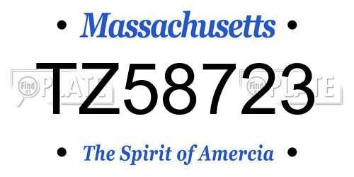 TZ58723 Massachusetts License Plate
