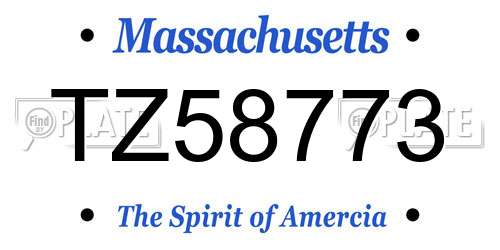 TZ58773 Massachusetts License Plate
