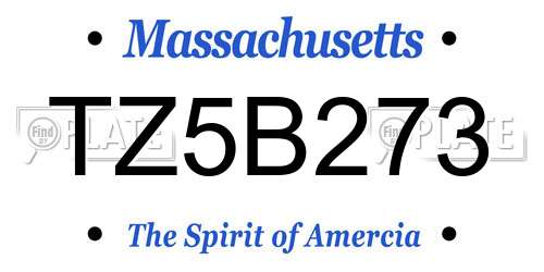 TZ5B273 Massachusetts License Plate