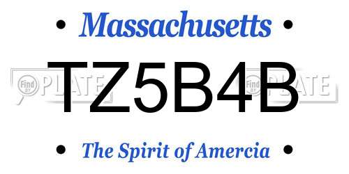 TZ5B4B Massachusetts License Plate