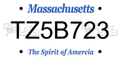 TZ5B723 Massachusetts License Plate