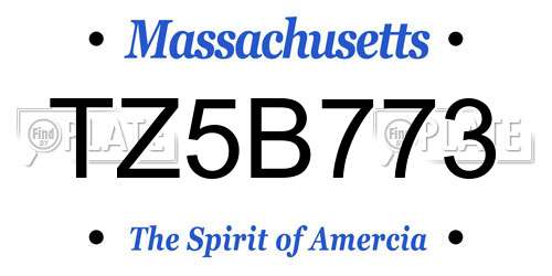 TZ5B773 Massachusetts License Plate