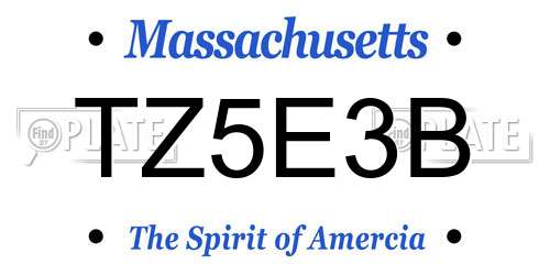 TZ5E3B Massachusetts License Plate