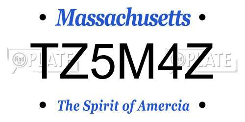 TZ5M4Z Massachusetts License Plate