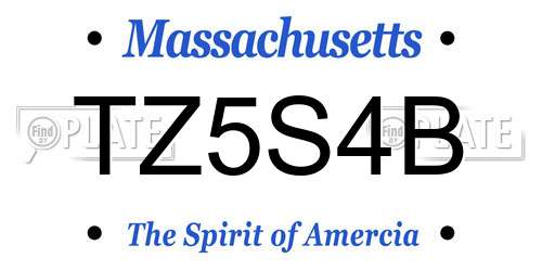 TZ5S4B Massachusetts License Plate