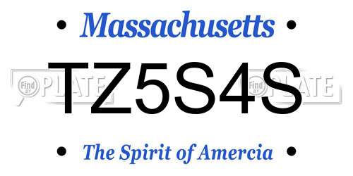 TZ5S4S Massachusetts License Plate