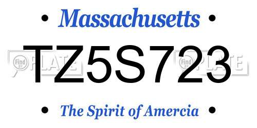 TZ5S723 Massachusetts License Plate