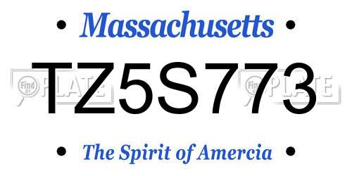 TZ5S773 Massachusetts License Plate