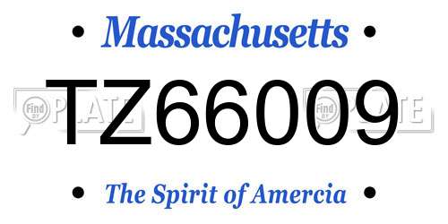 TZ66009 Massachusetts License Plate