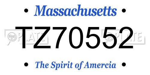 TZ70552 Massachusetts License Plate