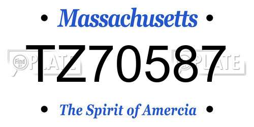 TZ70587 Massachusetts License Plate