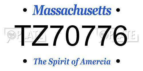 TZ70776 Massachusetts License Plate
