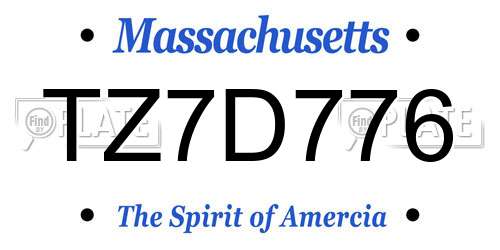 TZ7D776 Massachusetts License Plate
