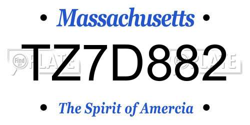 TZ7D882 Massachusetts License Plate