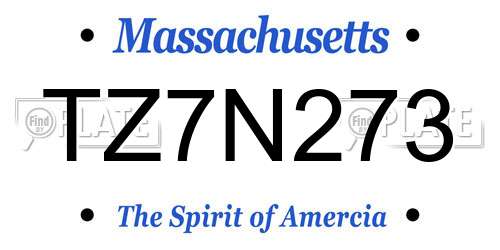 TZ7N273 Massachusetts License Plate