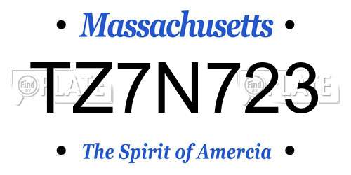 TZ7N723 Massachusetts License Plate