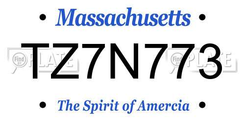 TZ7N773 Massachusetts License Plate