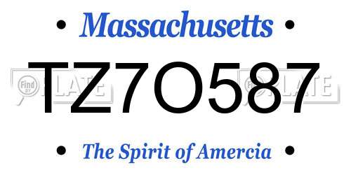 TZ7O587 Massachusetts License Plate