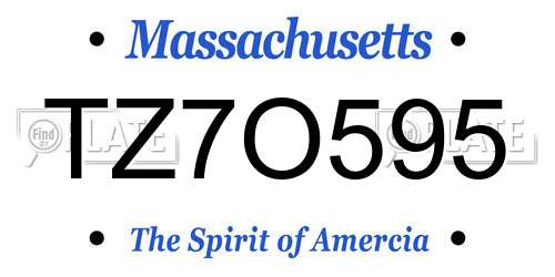 TZ7O595 Massachusetts License Plate
