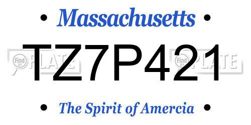 TZ7P421 Massachusetts License Plate