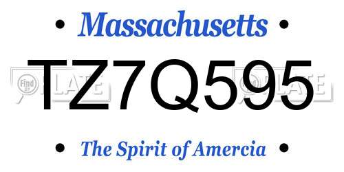 TZ7Q595 Massachusetts License Plate