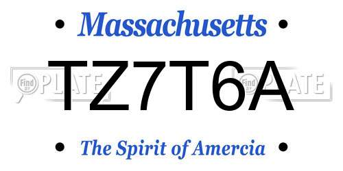 TZ7T6A Massachusetts License Plate