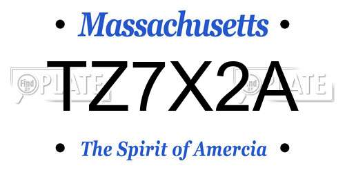 TZ7X2A Massachusetts License Plate