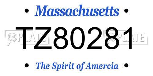 TZ80281 Massachusetts License Plate