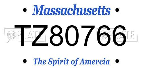 TZ80766 Massachusetts License Plate
