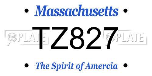 TZ827 Massachusetts License Plate