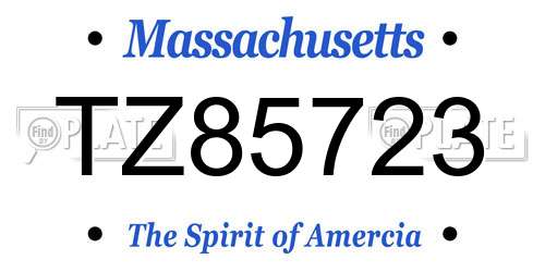 TZ85723 Massachusetts License Plate