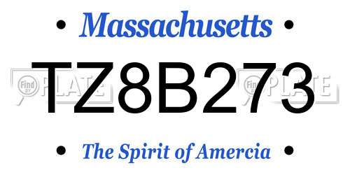 TZ8B273 Massachusetts License Plate