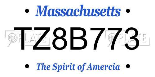 TZ8B773 Massachusetts License Plate