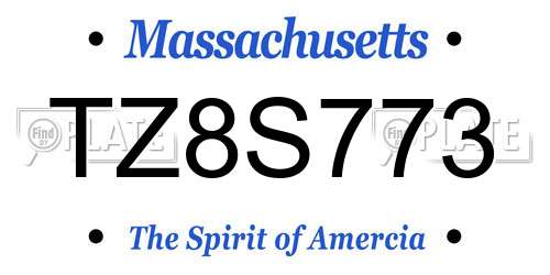TZ8S773 Massachusetts License Plate