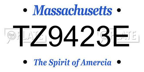 TZ9423E Massachusetts License Plate