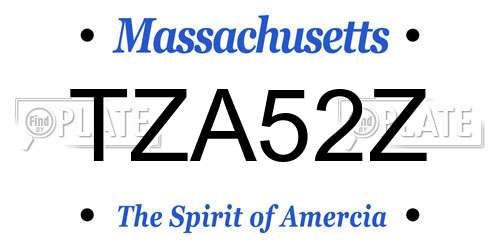 TZA52Z Massachusetts License Plate