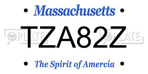 TZA82Z Massachusetts License Plate