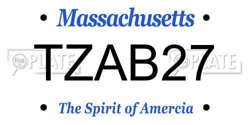 TZAB27 Massachusetts License Plate