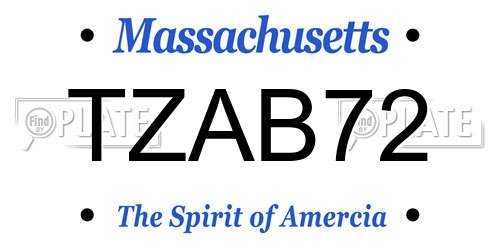 TZAB72 Massachusetts License Plate