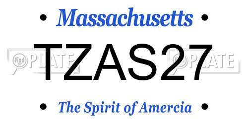 TZAS27 Massachusetts License Plate