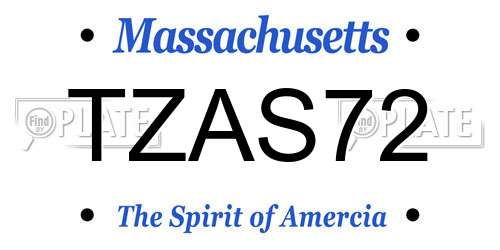 TZAS72 Massachusetts License Plate