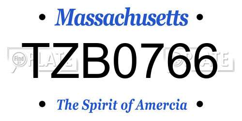 TZB0766 Massachusetts License Plate
