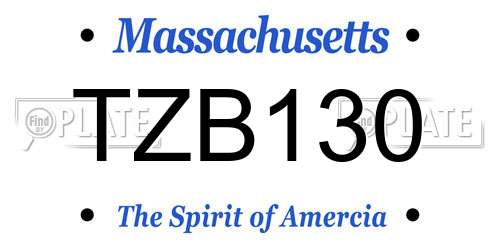 TZB130 Massachusetts License Plate