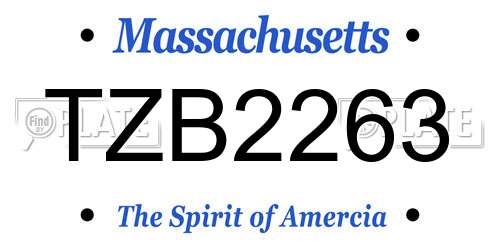 TZB2263 Massachusetts License Plate