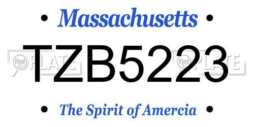 TZB5223 Massachusetts License Plate