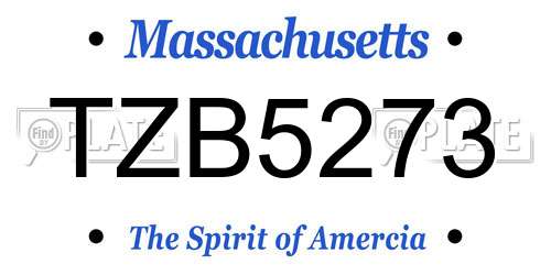 TZB5273 Massachusetts License Plate