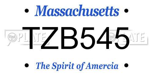 TZB545 Massachusetts License Plate
