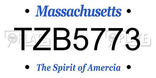 TZB5773 Massachusetts License Plate