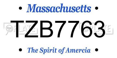 TZB7763 Massachusetts License Plate