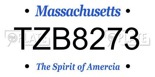 TZB8273 Massachusetts License Plate